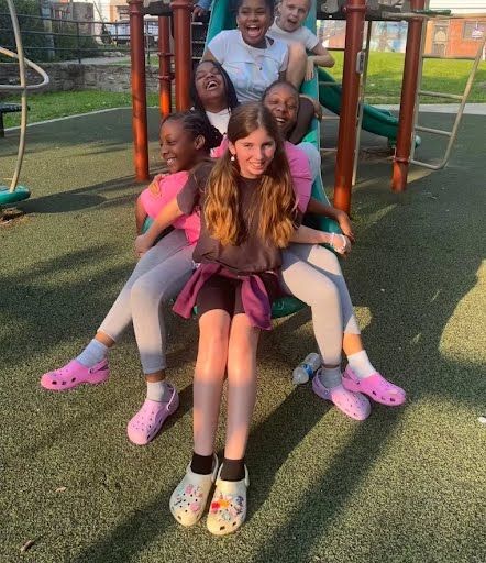 Youth group on playground