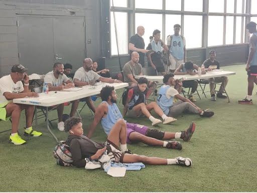 Youth athletes during break