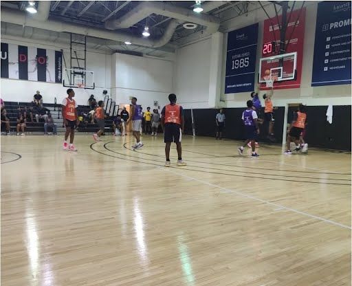 Basketball practice session